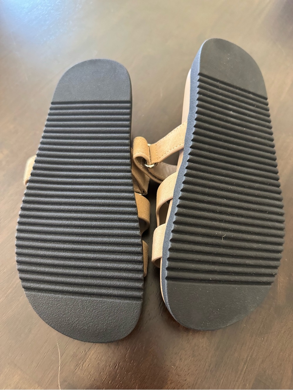 Steve Madden Beige Suede Double Strap Slide Sandals - Picture 4 of 5
